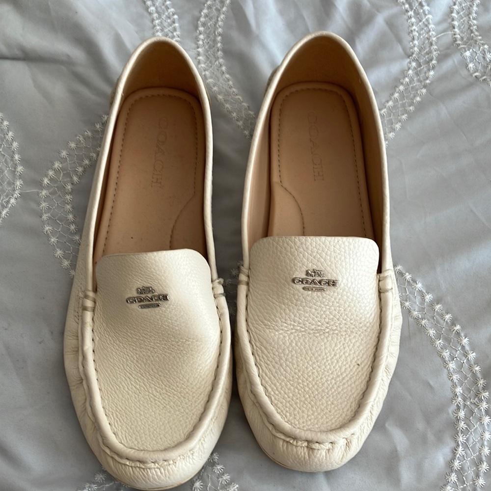 Coach off white loafers sz 10